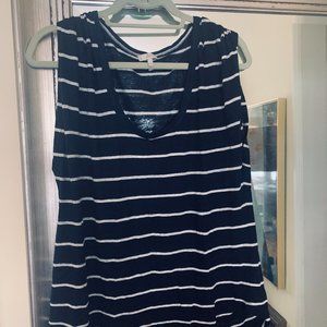 Joie Sleeveless Striped Linen Top Medium
